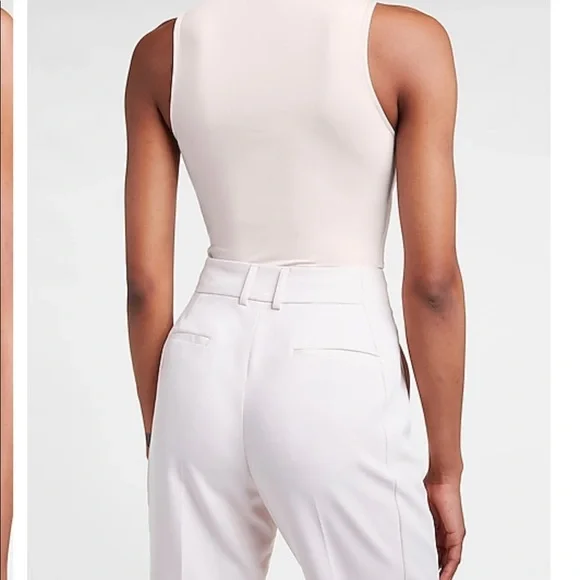 New S L Express Pale Pink Bodysuit v neck Thong Double Layer Contour Top Blouse - Picture 3 of 7